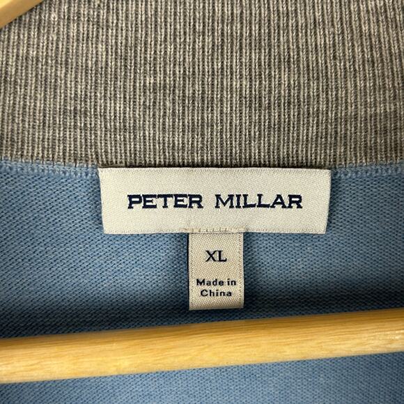 Peter Millar Crest 1/4 Zip Pullover Sweater Light Blue MS23S25 Men's Size XL - Picture 4 of 11